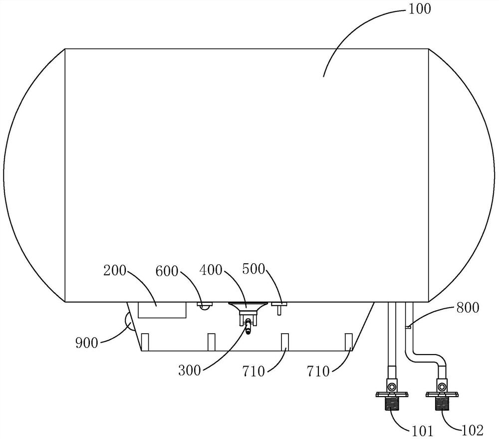 Water heater with projection display function