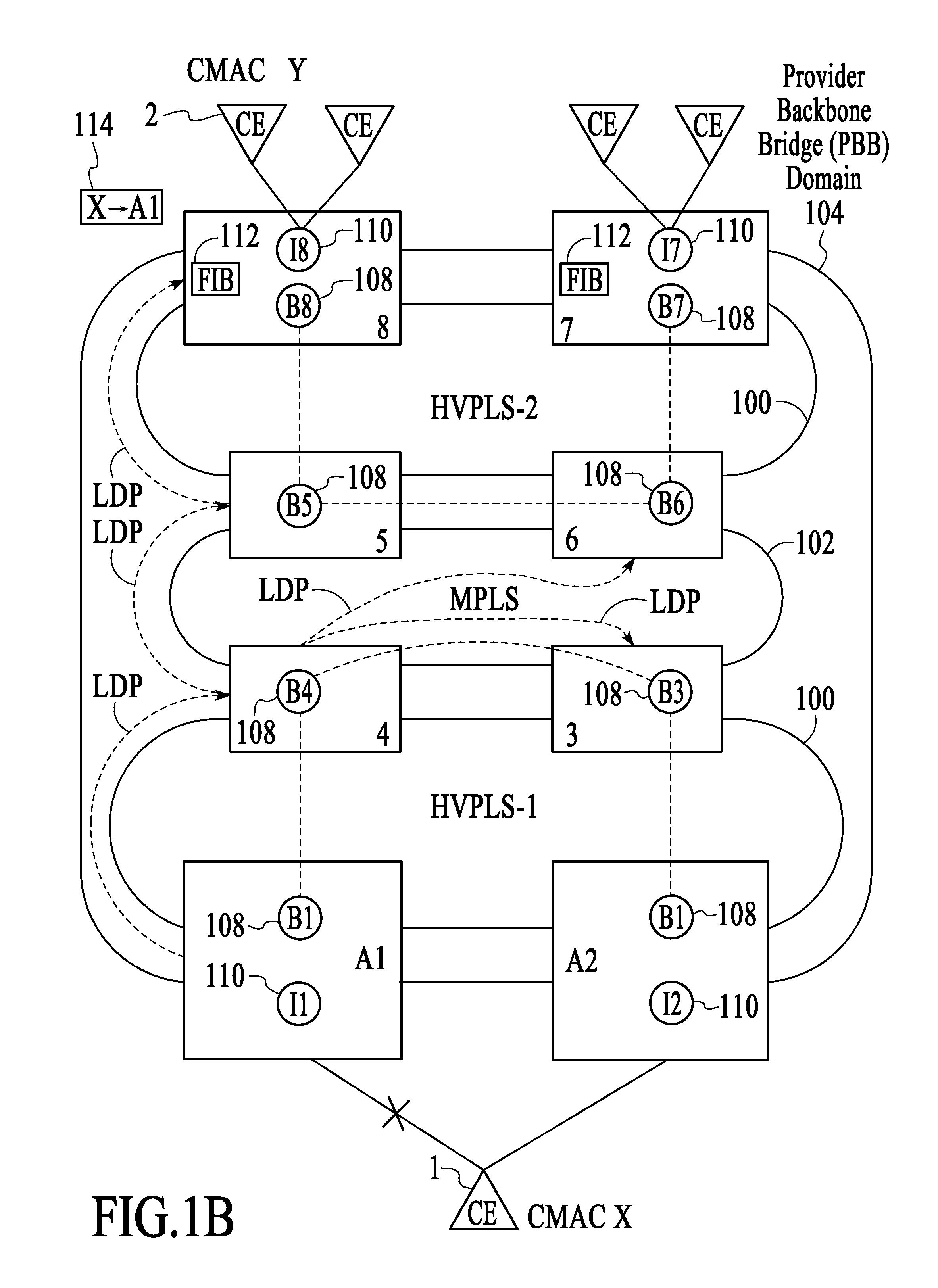 Failure protection in a provider backbone bridge network using forced mac flushing