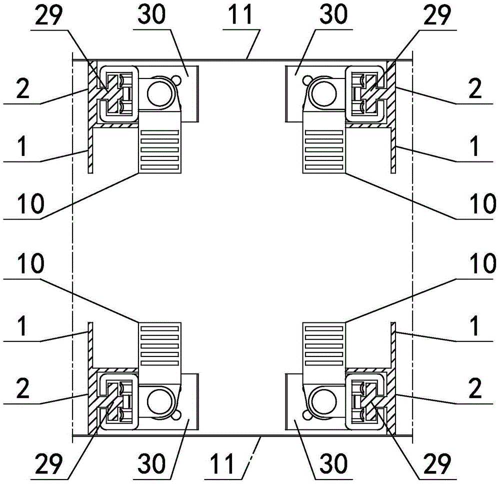 A multi-purpose ship with a container positioning guide rail mechanism