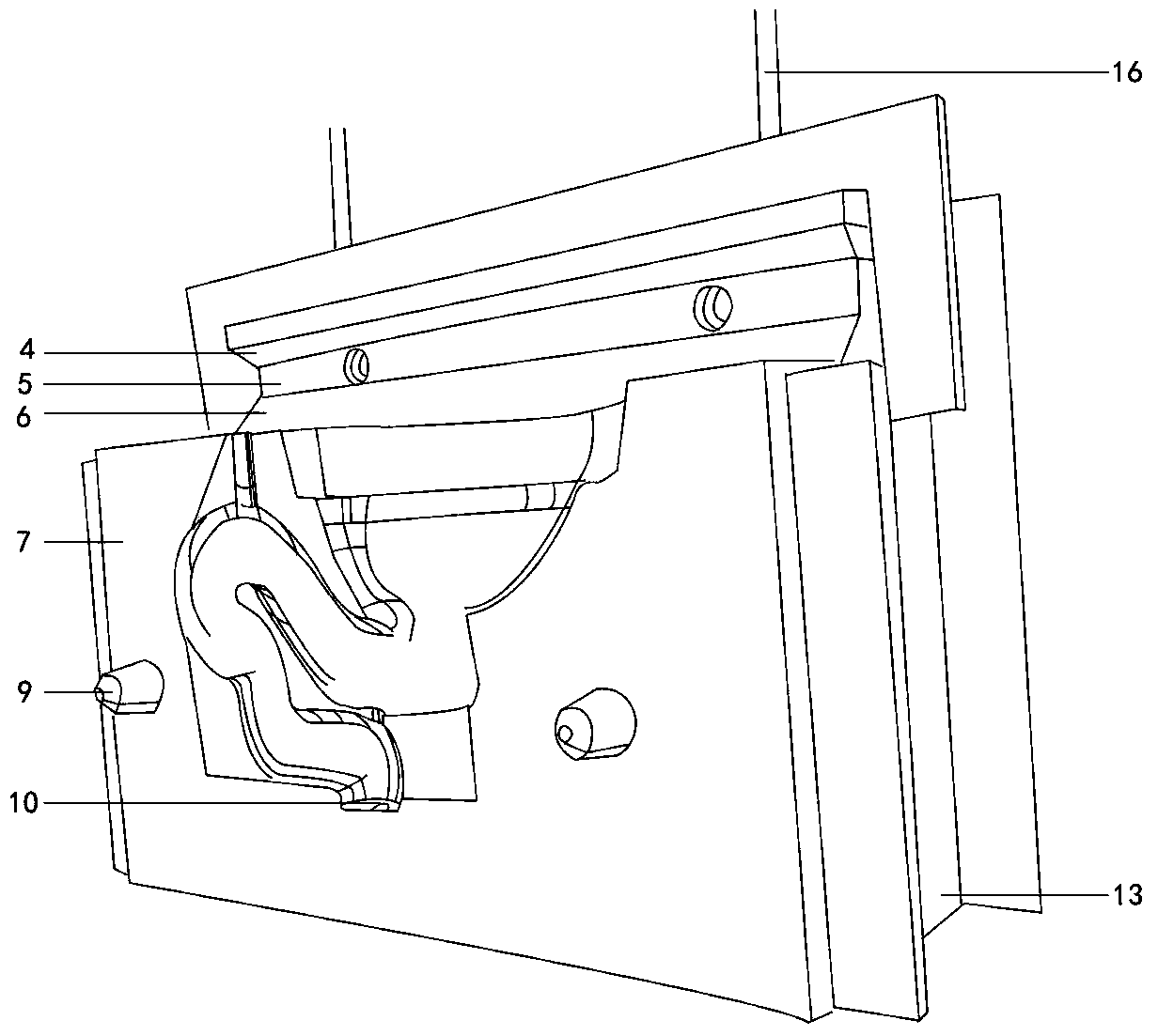 Manufacturing method of three-opening mold high-pressure grouting forming toilet body