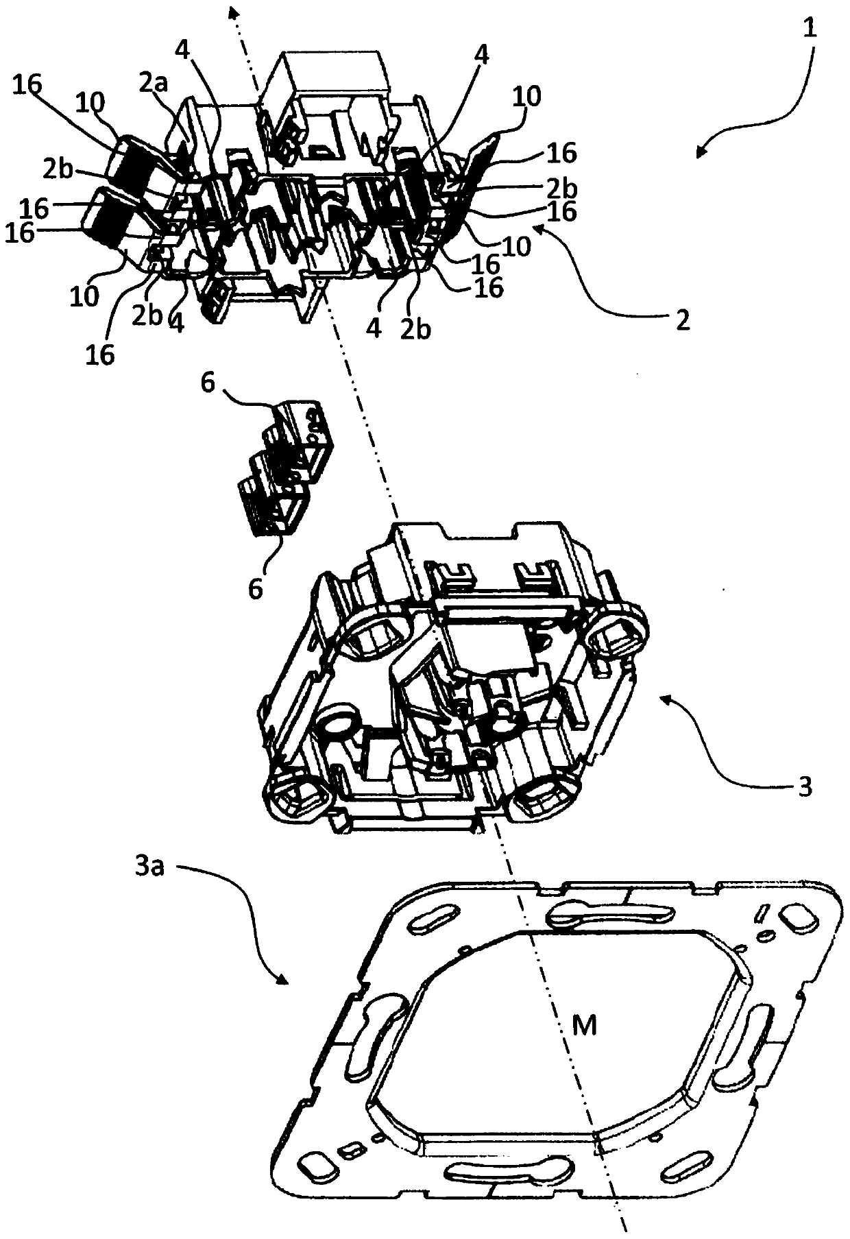 Base section with release lever