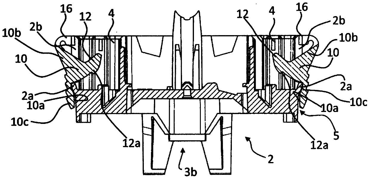 Base section with release lever