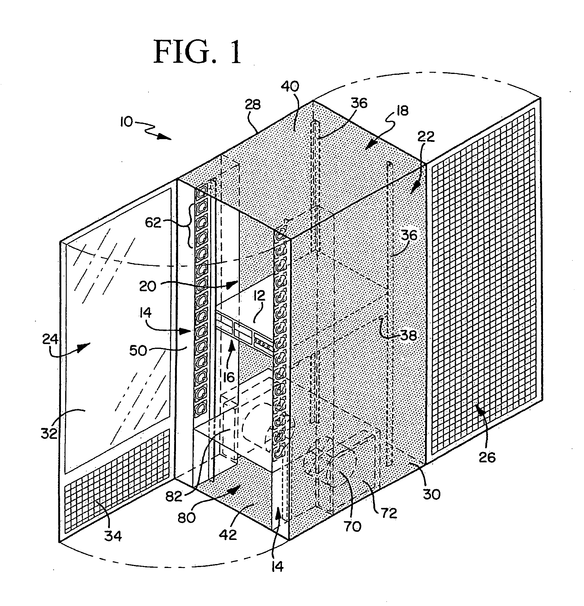 Cabinet for computer devices with air distribution device