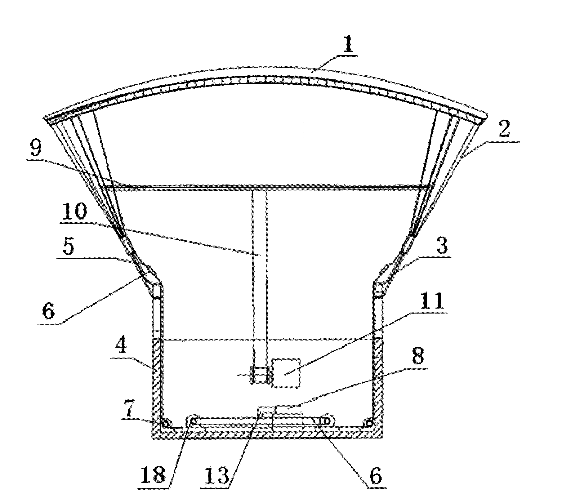 Automatically operating mechanism for parasol