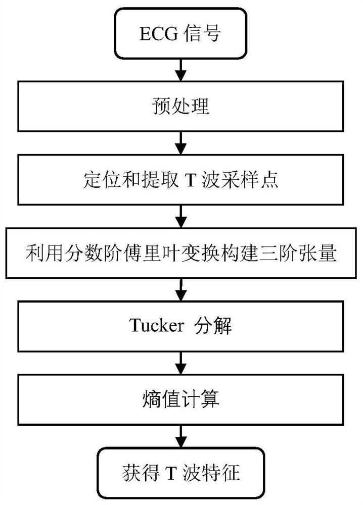 Electrocardio T-wave feature extraction method based on fractional Fourier transform and tensor decomposition