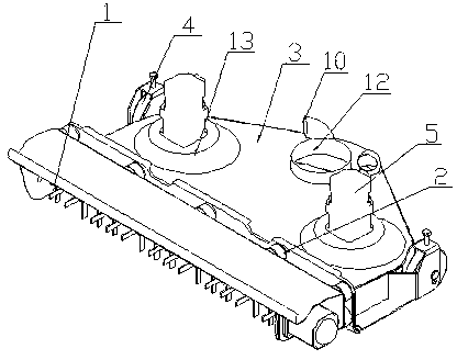 Ultra-wide garbage grinding and collecting device