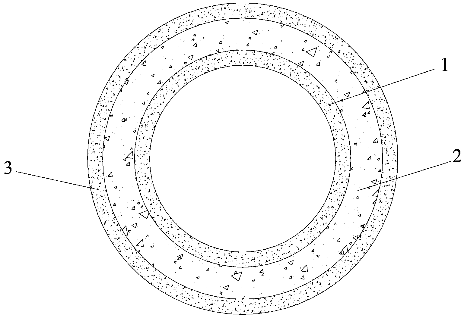 Integrally-arranged and externally-wrapped double-layered water discharging body and middle concrete combined pile and construction method