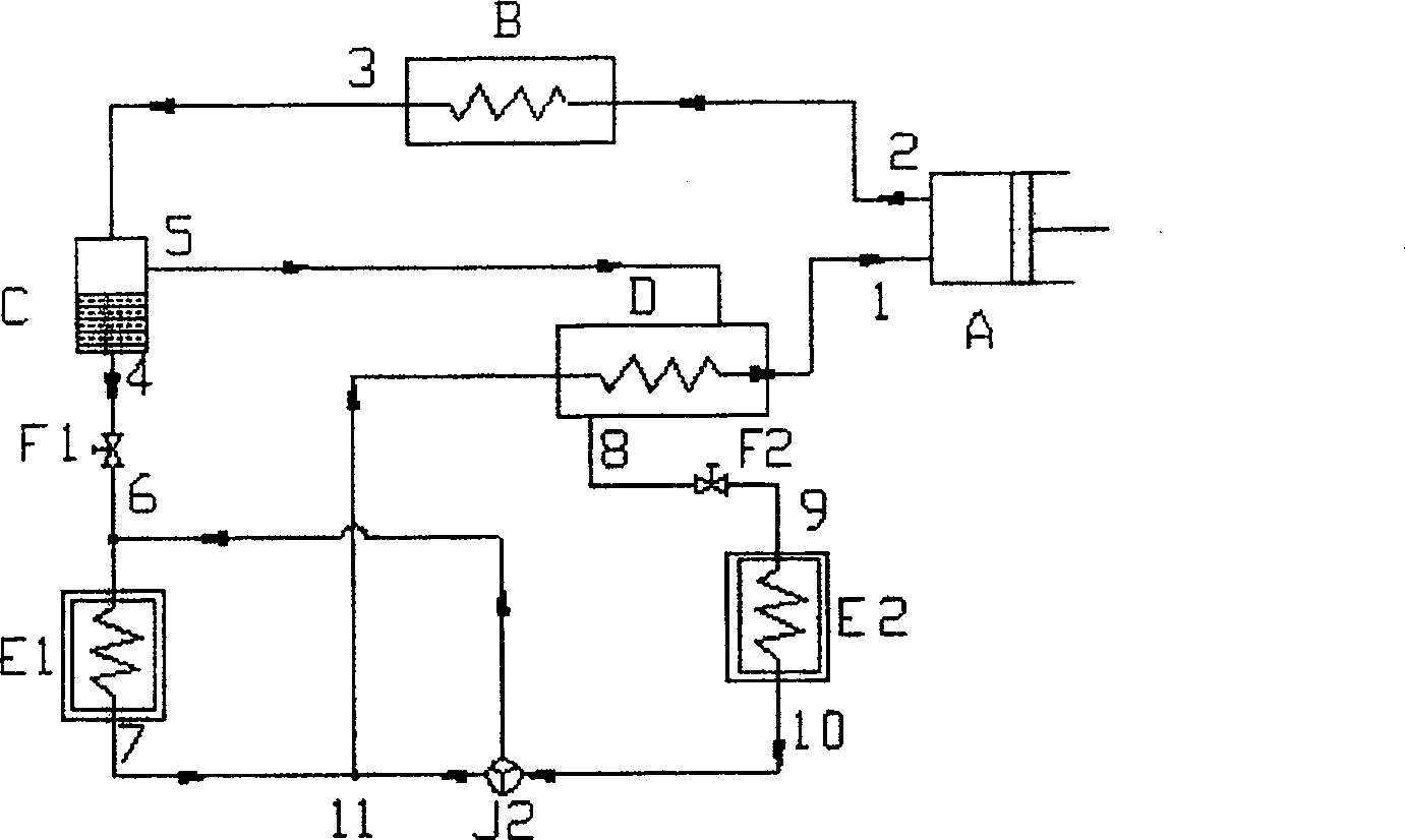 Method for making multi-temperature refrigerator with variable vapourating temperature