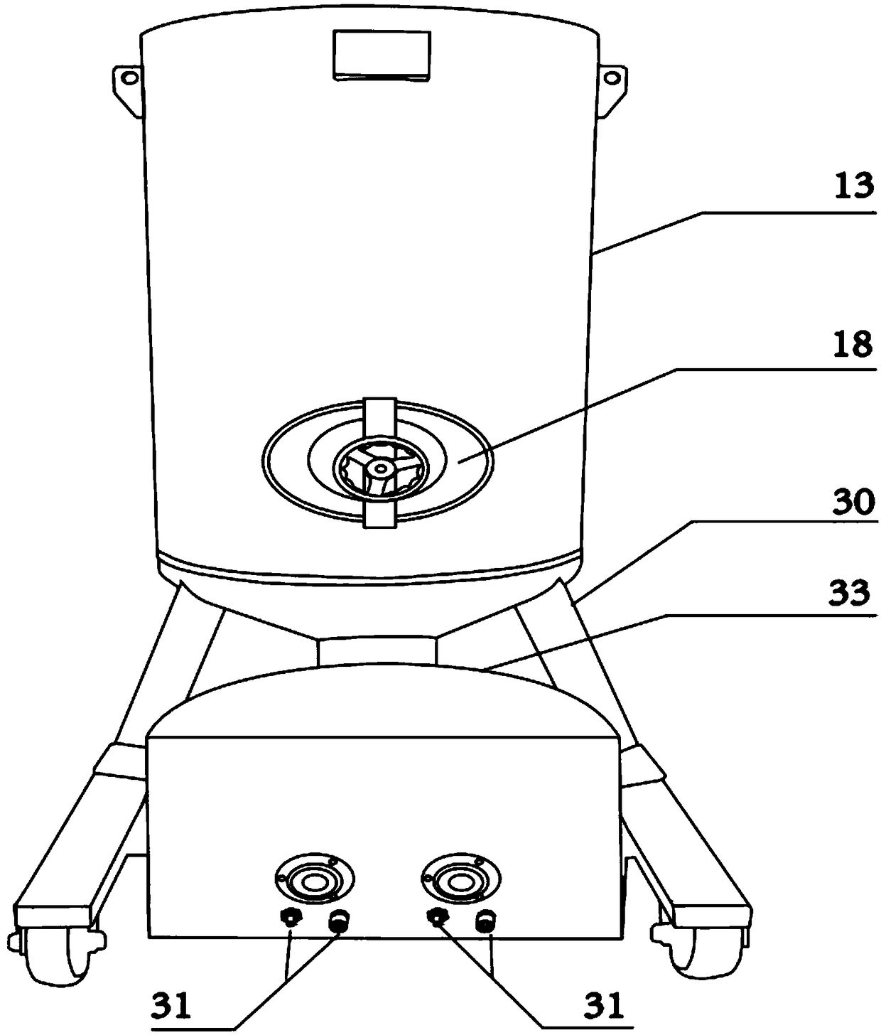 All-pneumatic sand blasting machine with multiple sand blasting guns