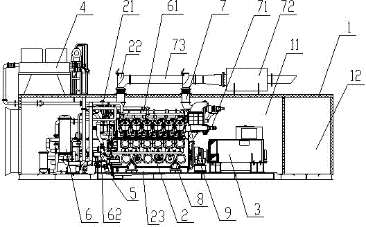 Container type land dual-fuel power generation set