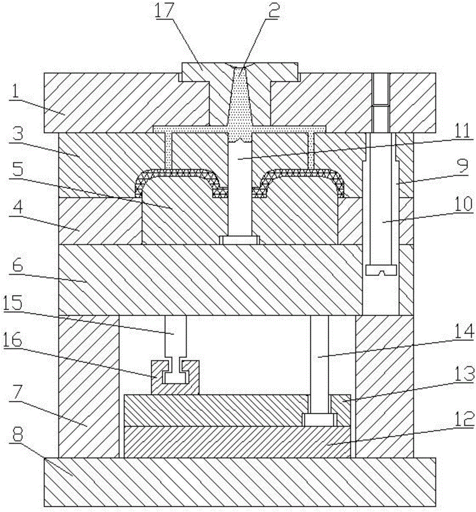 Thermoplastic plastic injection forming mold