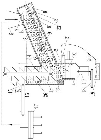 Separation device, system and separation method based on particle size of water abrasive