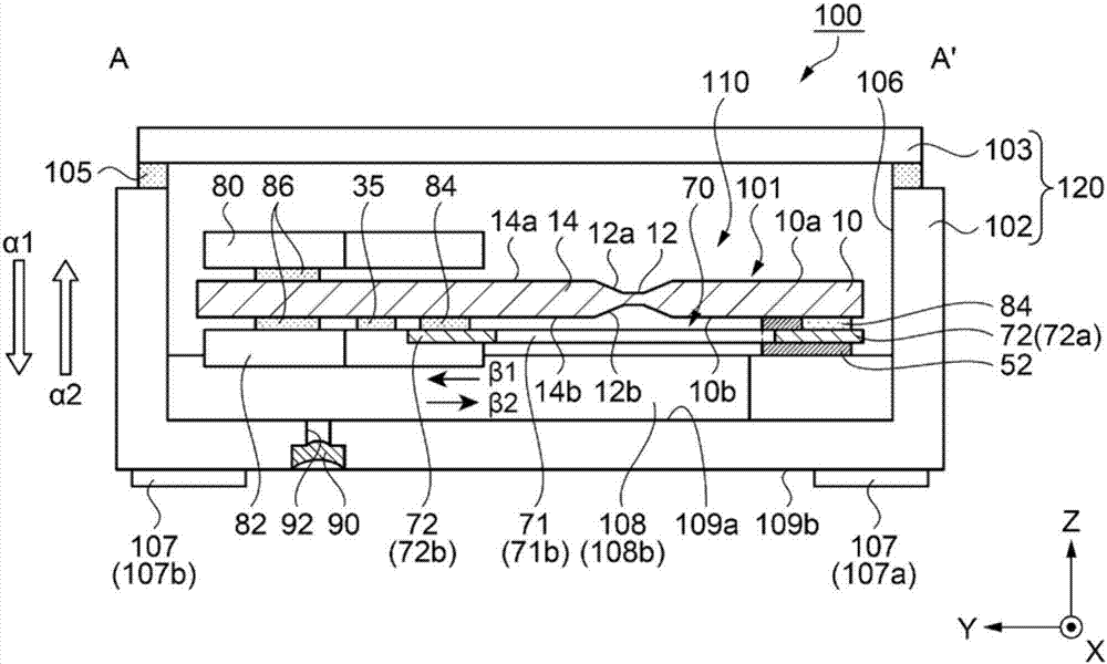 Substrate for sensor, physical quantity detection sensor