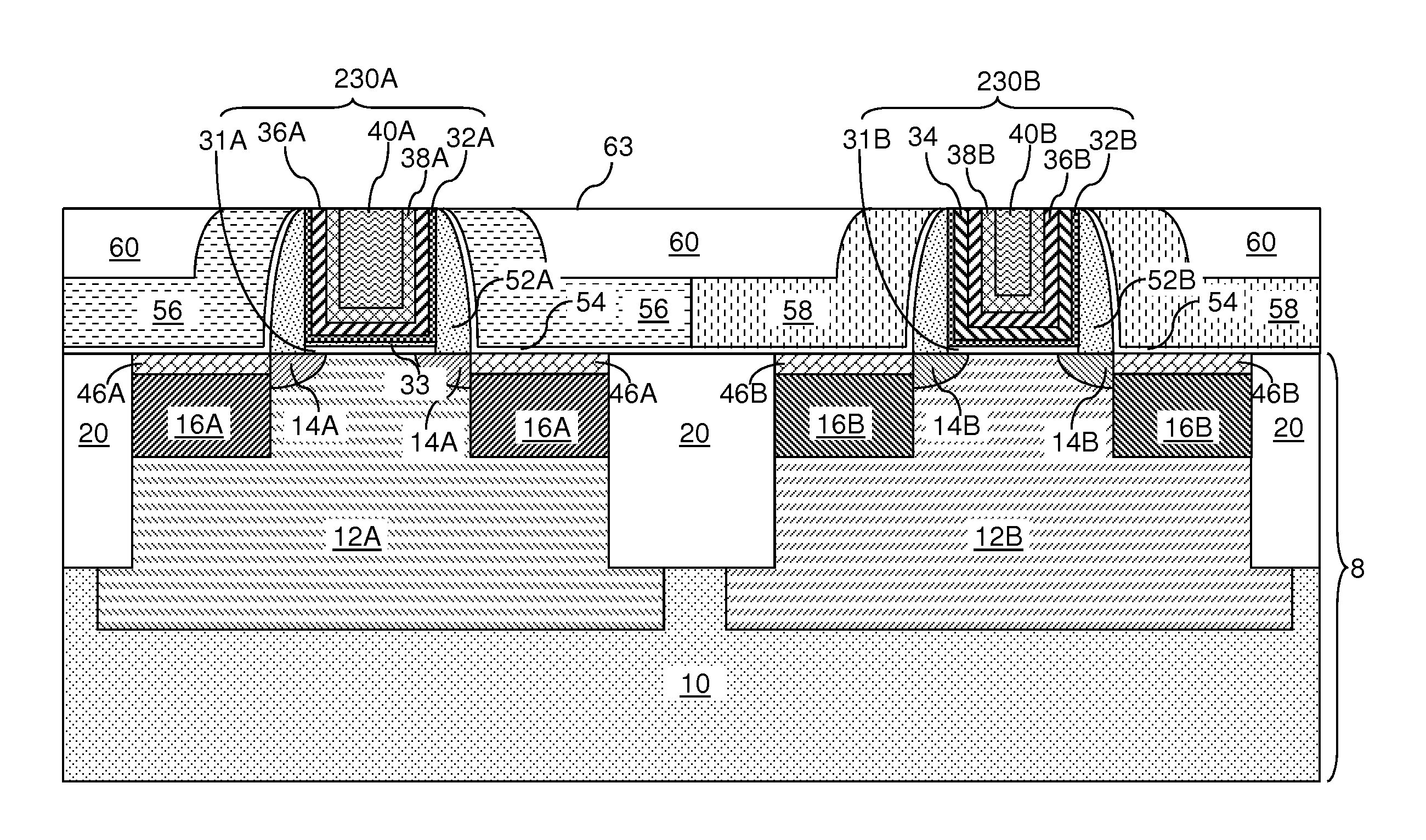 Replacement gate with reduced gate leakage current