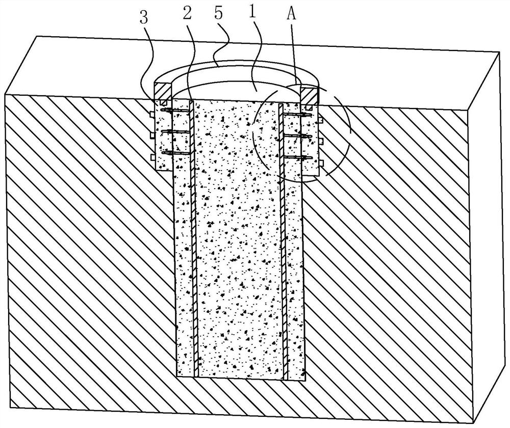 Rotary drilling rig construction pile foundation structure and construction method thereof