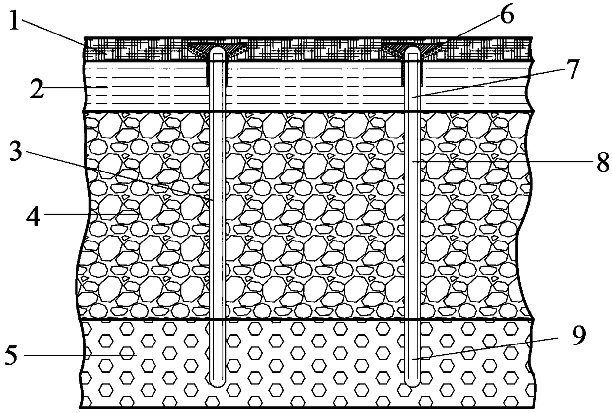 Highway old road reconstruction inorganic medium heat pipe road snow melting system and construction method thereof