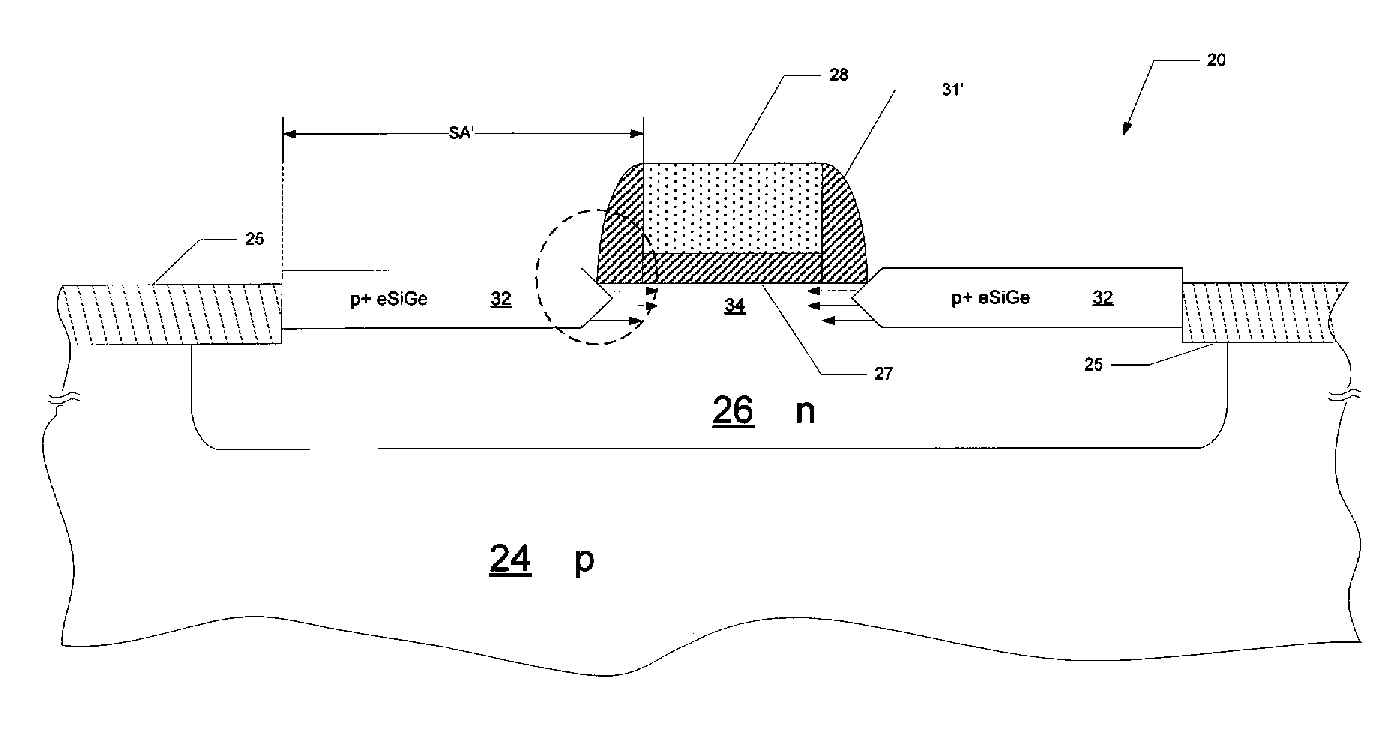 Reduction of Proximity Effects in Field-Effect Transistors with Embedded Silicon-Germanium Source and Drain Regions