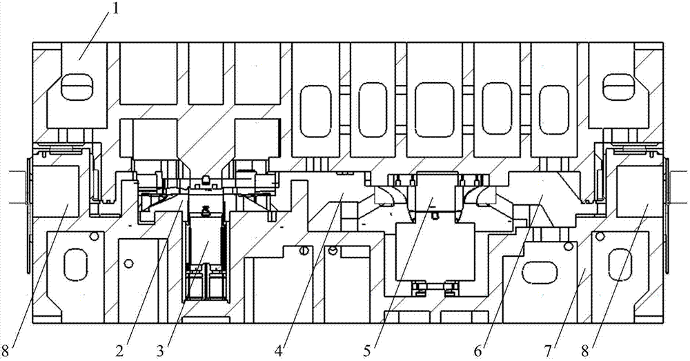 Trimming and flanging die of automobile water tank assembly parts