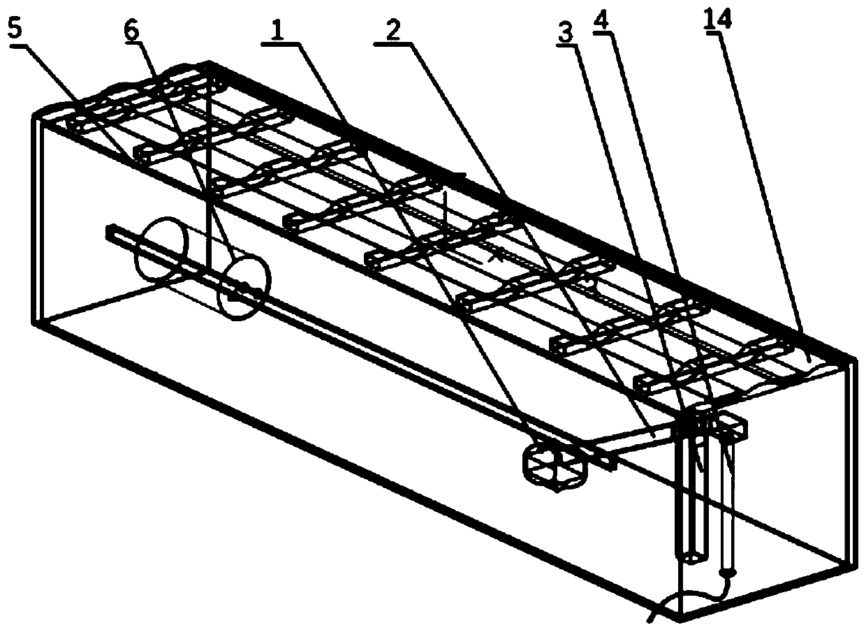 Ascending descending and water drainage integrated device of automatic garage floodgate