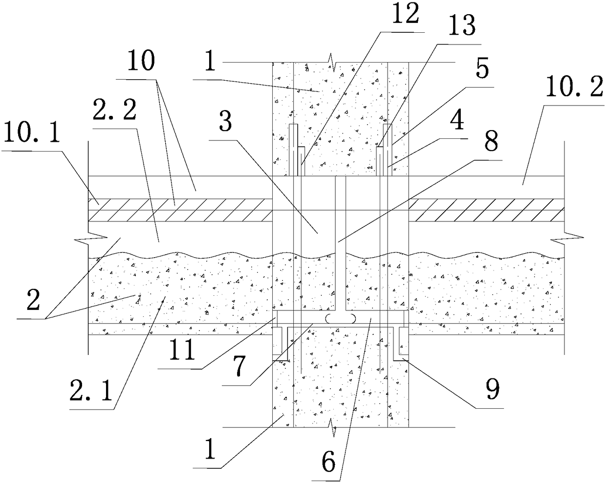 Connection structure and method of prefabricated column and beam-slab joints in concrete frame structure