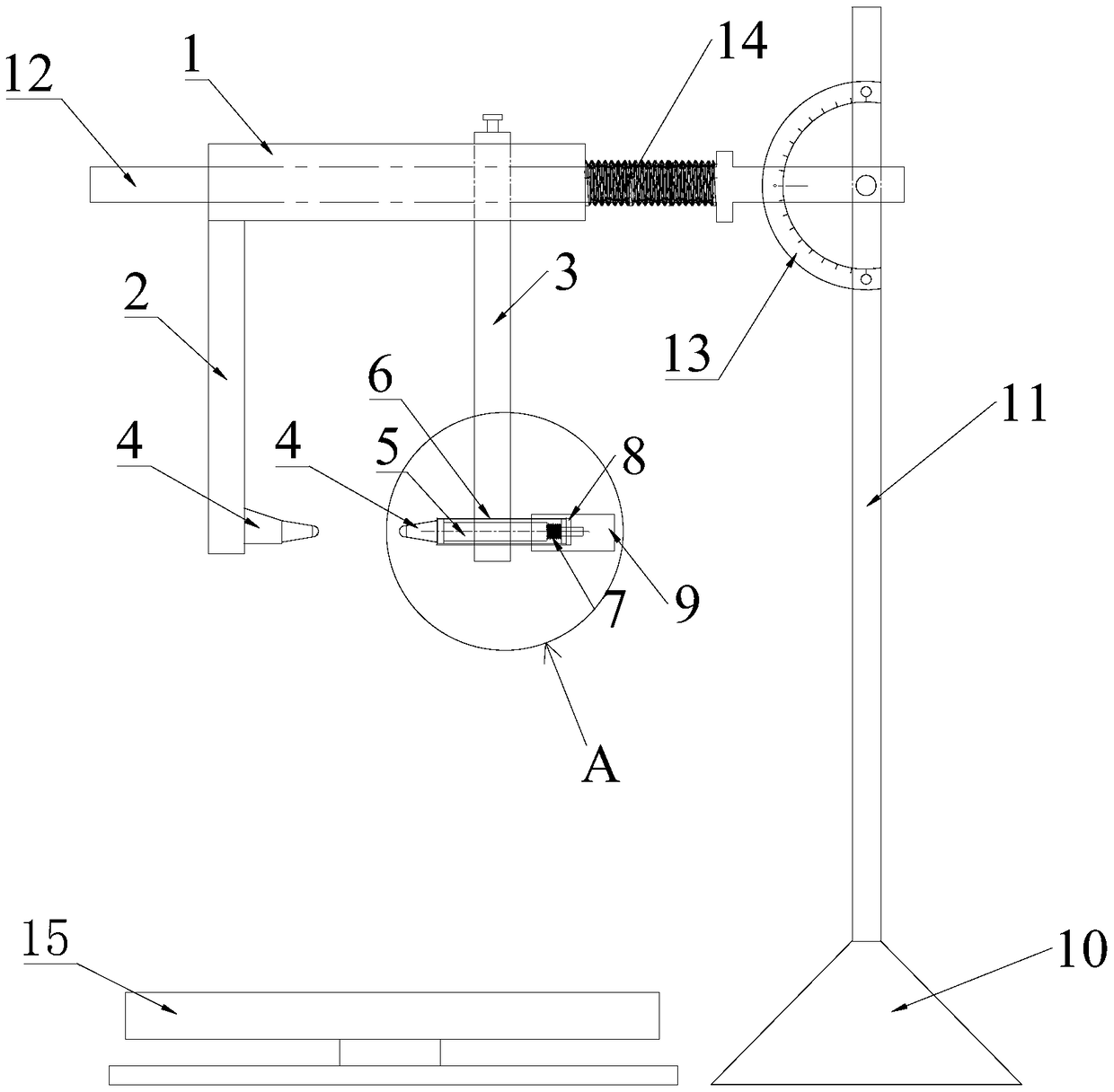 Device for measuring wall thickness