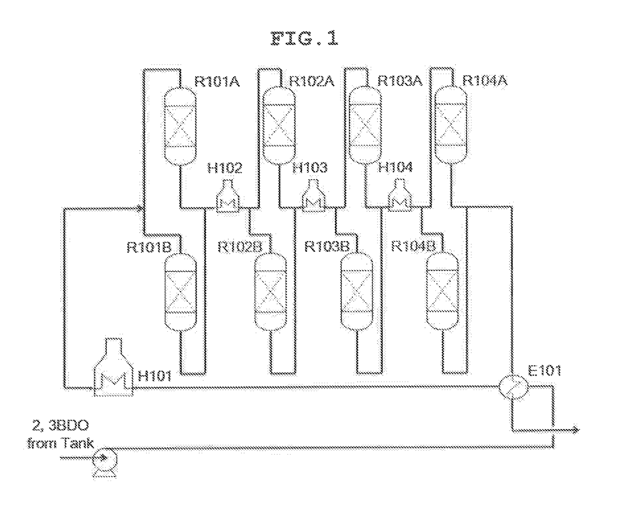 Method of preparing 1,3-butadiene and methyl ethyl ketone from 2,3-butanediol using adiabatic reactor