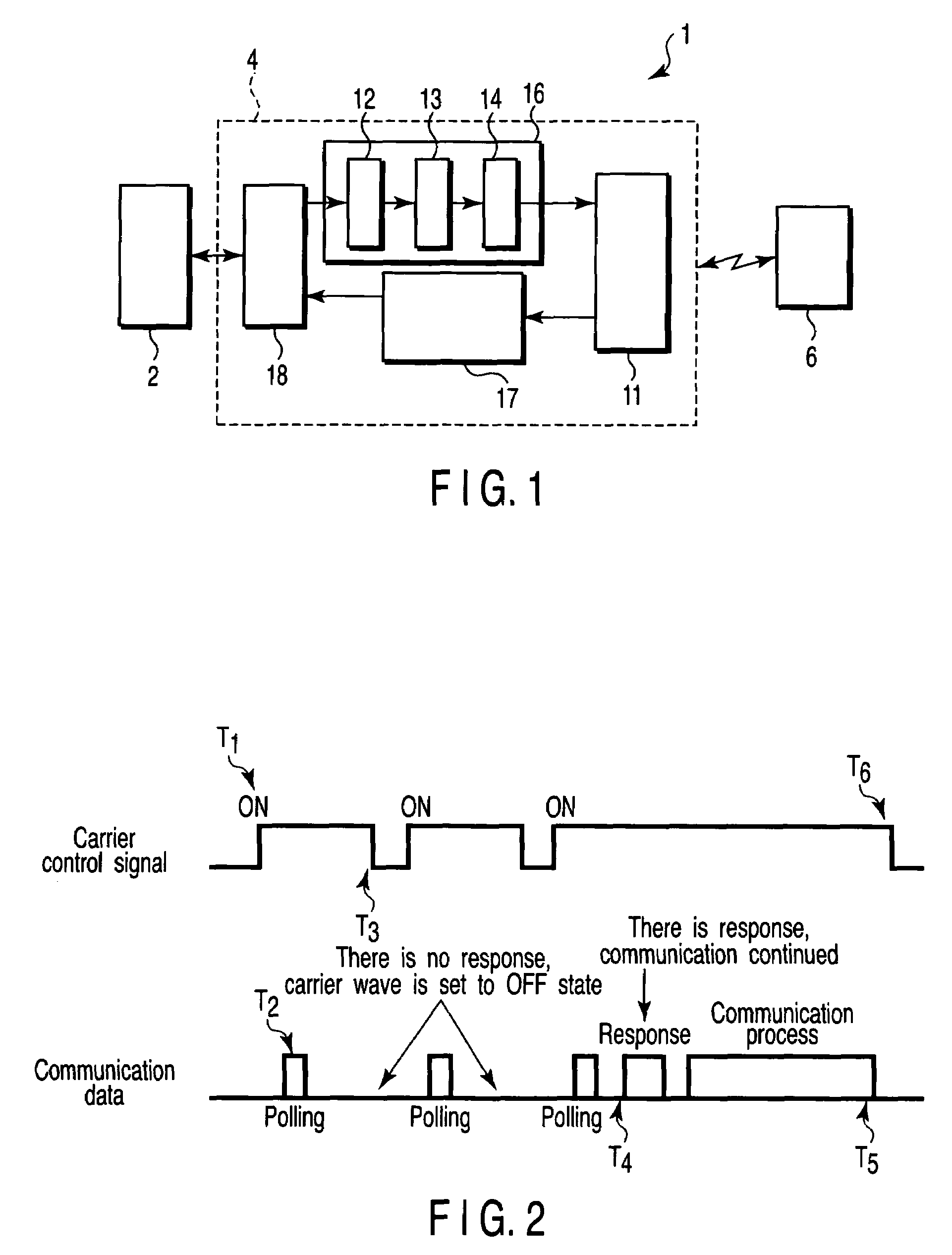 Wireless communication device for periodically controlling a carrier wave to establish a good communication state with a communication object