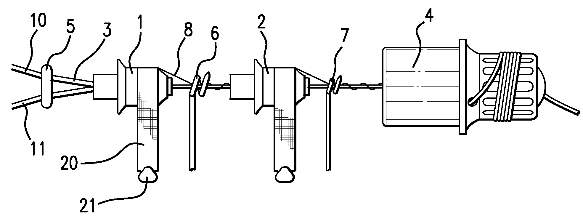 Automatic lacer for bundles of polymeric fiber