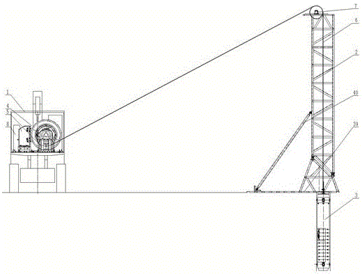 Vertical rescuing lifting system for mine