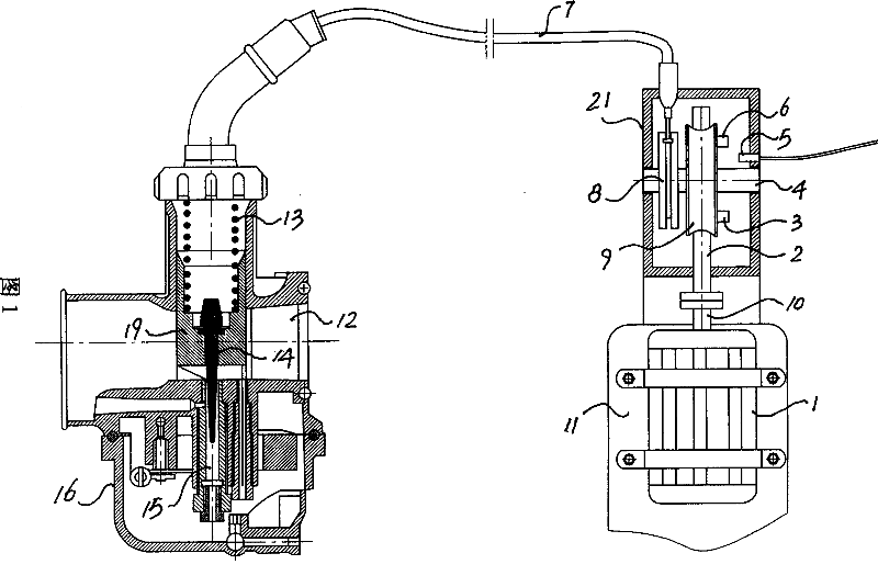 Mechanical transmission device of carburettor for motorcycle and intelligence control method thereof