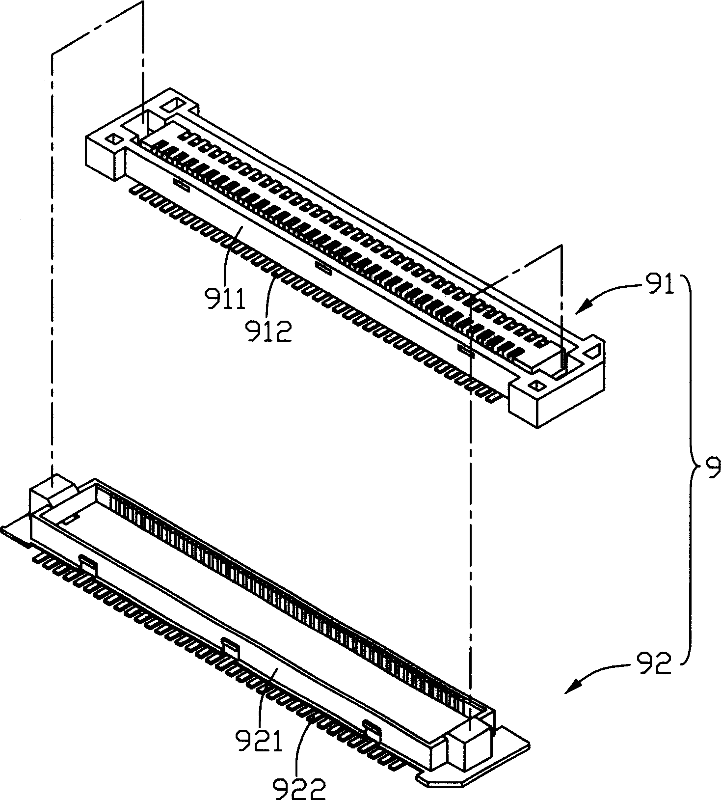 Plate-to-plate connector and manufacturing method thereof