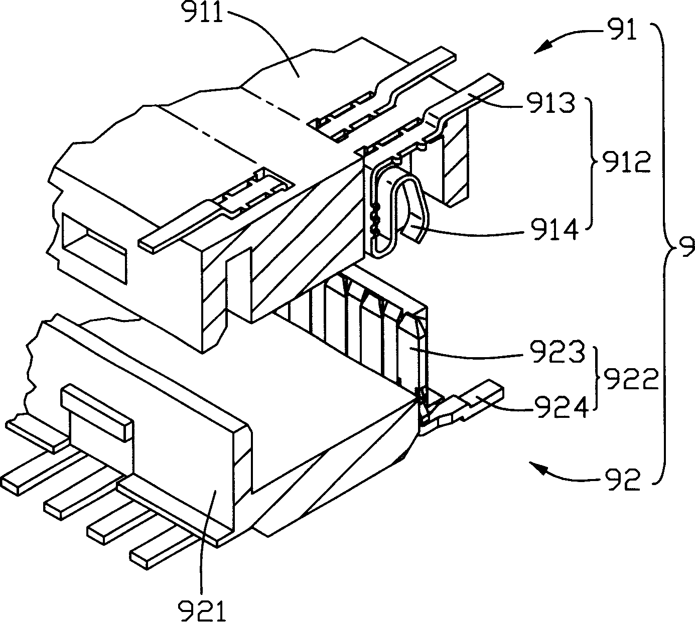 Plate-to-plate connector and manufacturing method thereof