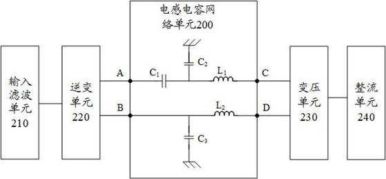 Inductor-capacitor network unit and dc-dc converter