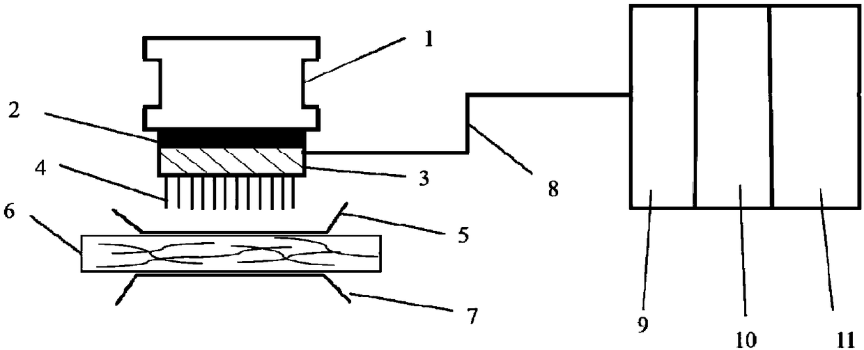 Device for detecting needle wear degree and detecting method employing same