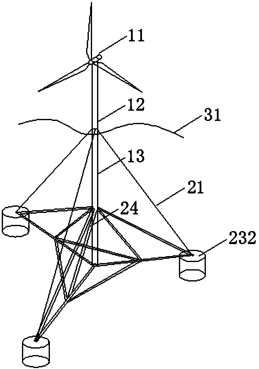 A semi-fixed offshore wind turbine foundation