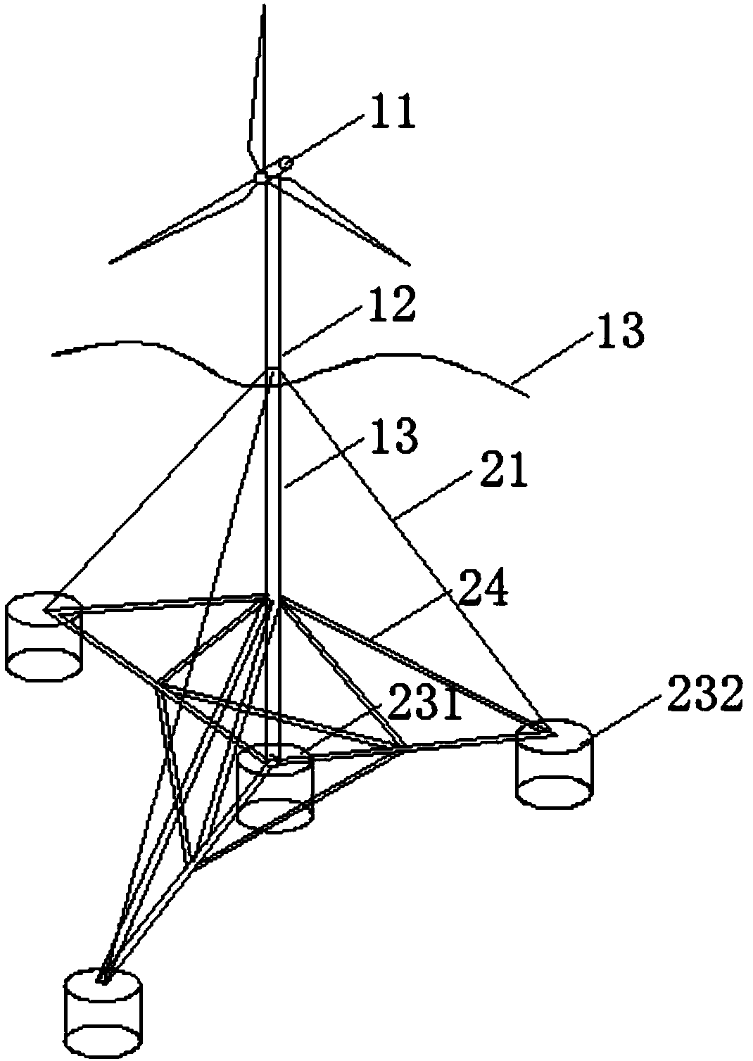 A semi-fixed offshore wind turbine foundation