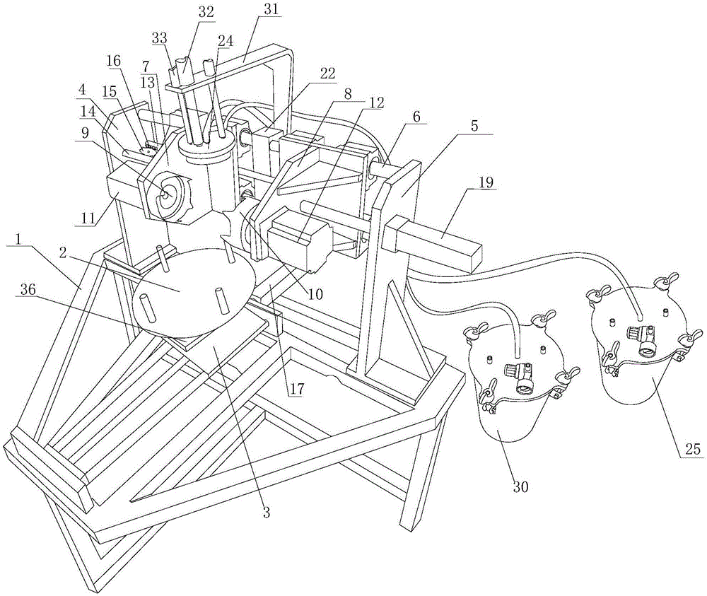 Device for brushing glue on ball bladder