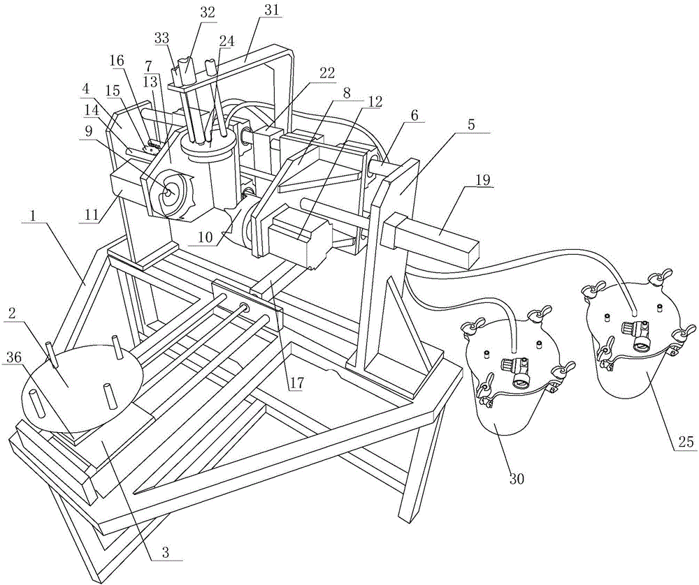 Device for brushing glue on ball bladder