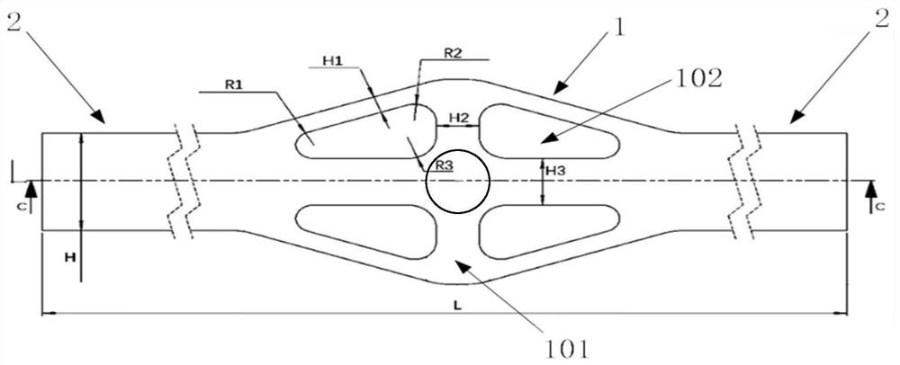 Uniaxial loading of a spherical working section to achieve a biaxial stress state test piece