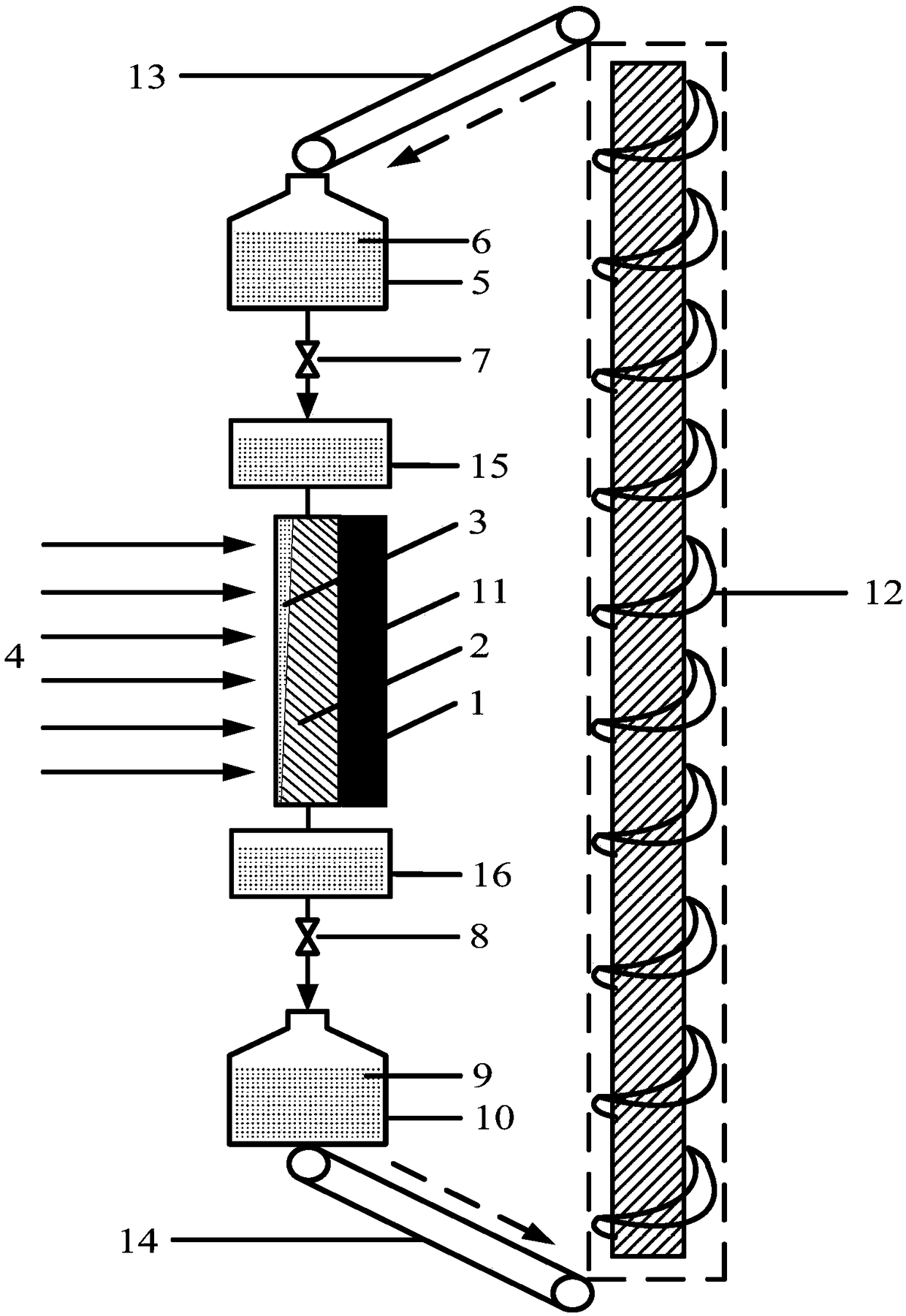 Solid particle heat absorber for solar thermal power generation