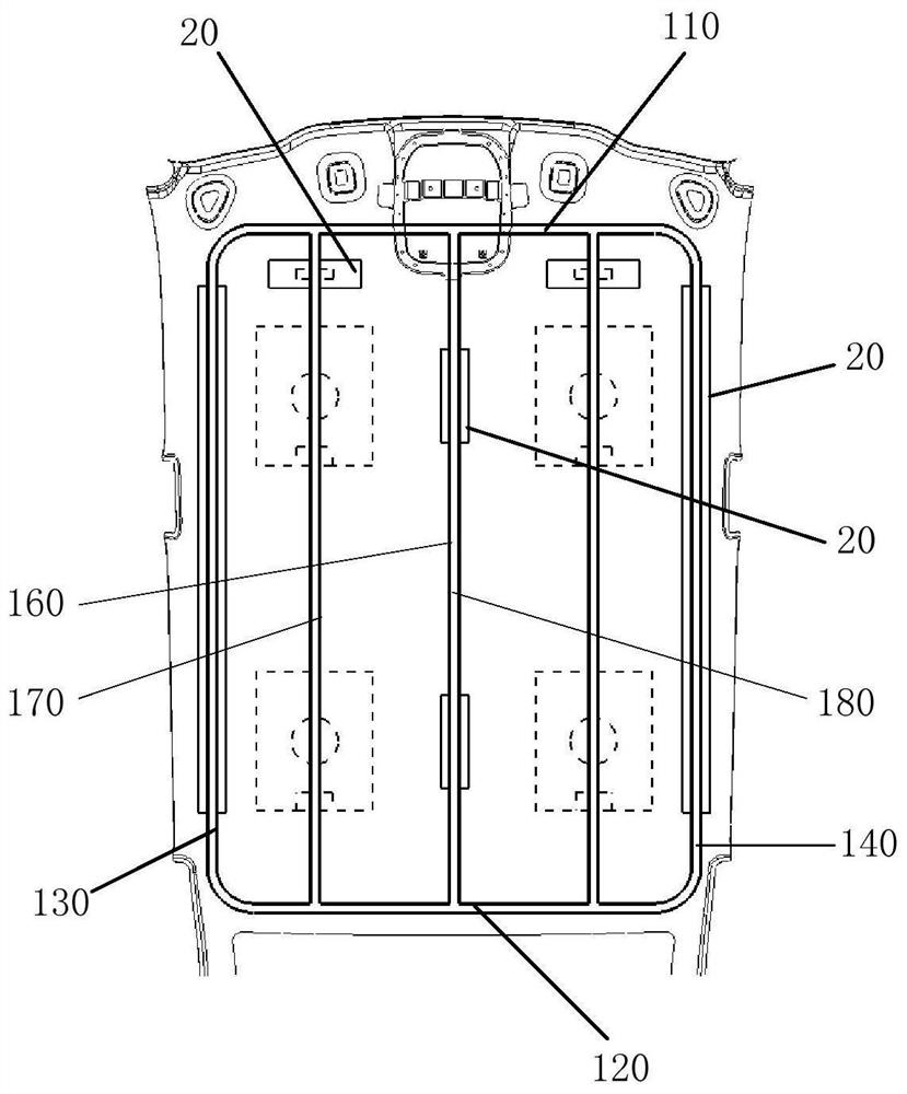 Top airbag integration system and control system