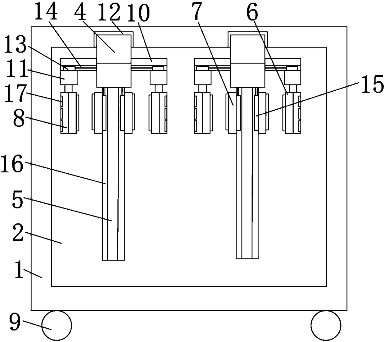 Shirt hanging device specialized for garment workshop