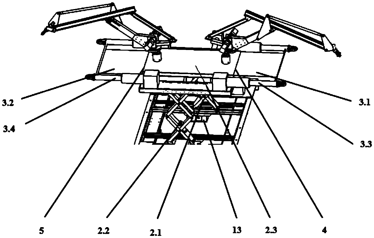 Dam flow channel inspection platform with robotic arm