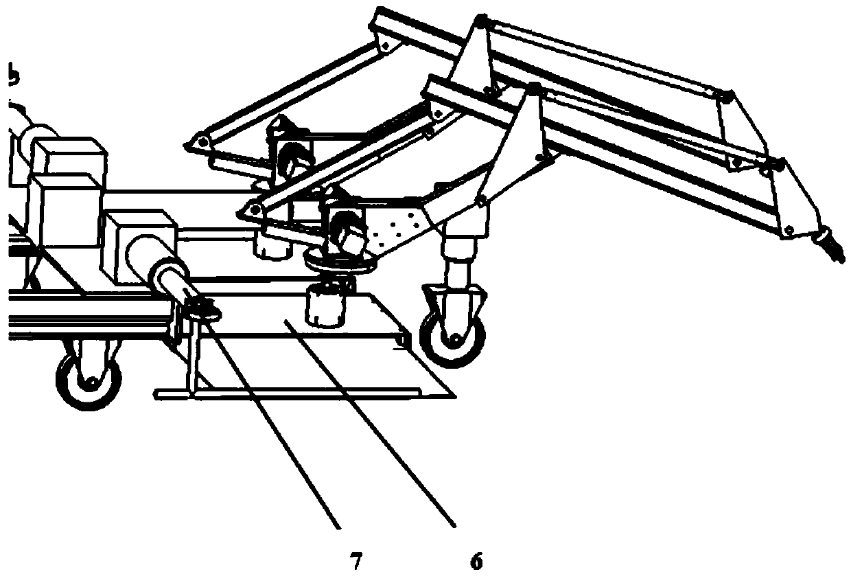 Dam flow channel inspection platform with robotic arm