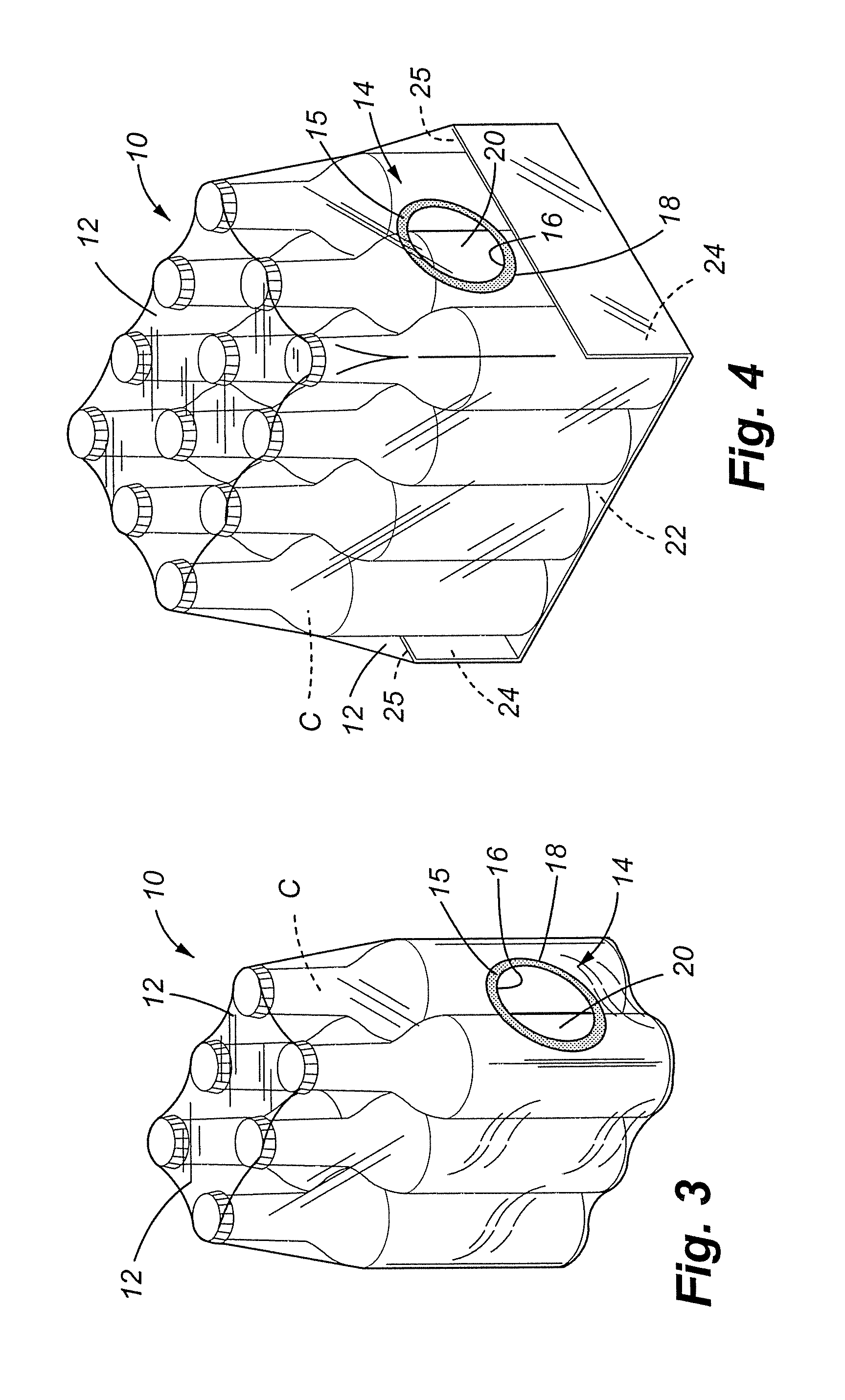 Shrink-wrap packaging incorporating reinforced integral handle