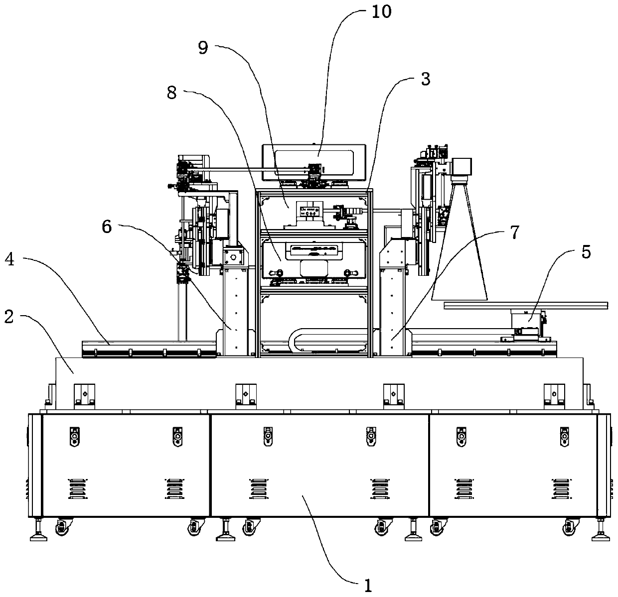 Rear-section laser manufacturing process integration device for flexible OLED display panel