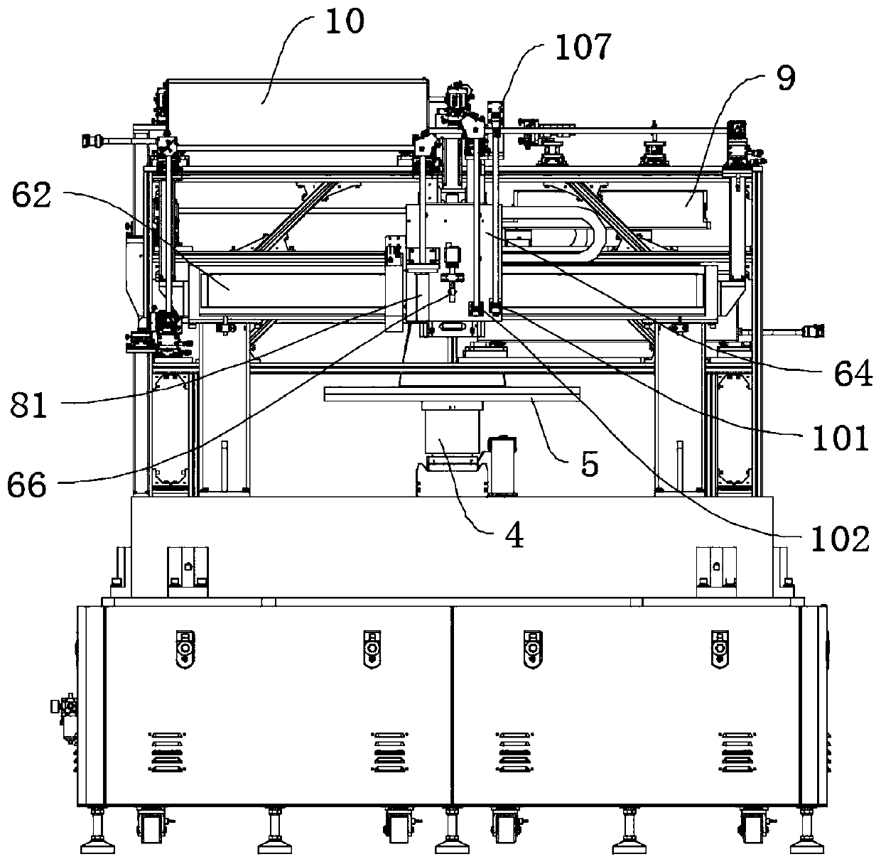 Rear-section laser manufacturing process integration device for flexible OLED display panel