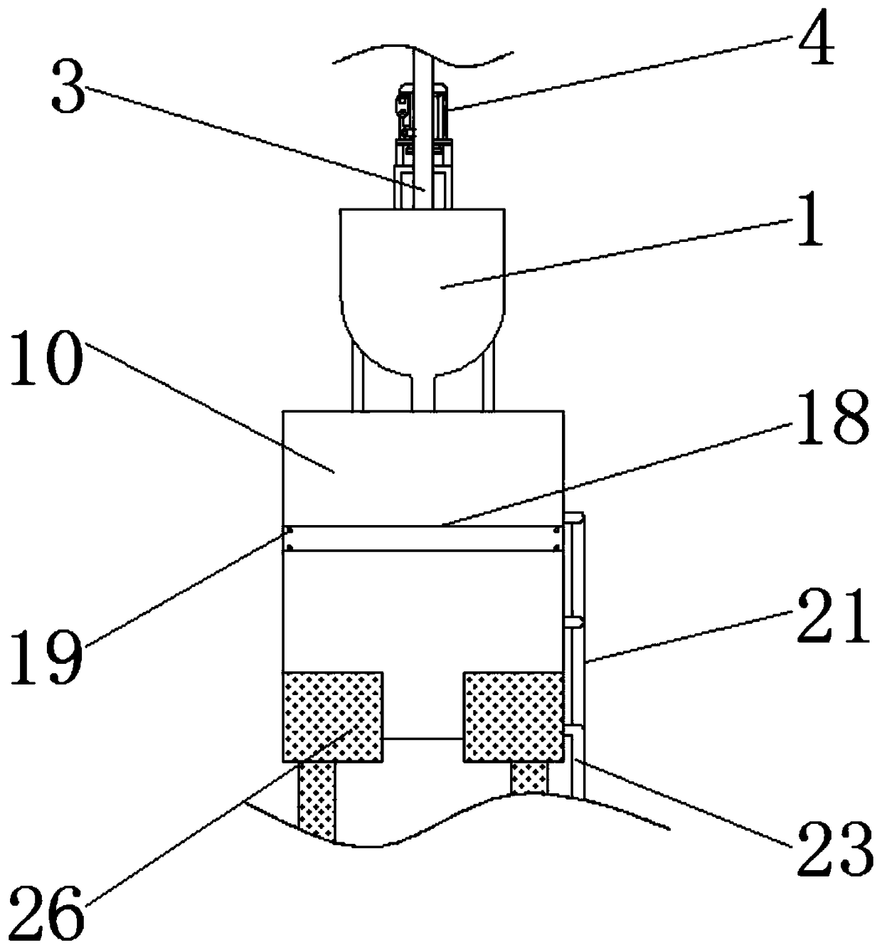 Recycling device capable of filtering waste residue of yellow phosphorusmarl conveniently