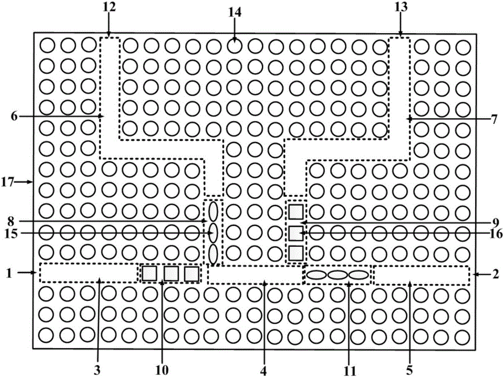 Silicon-hole array structured terahertz wave polarization beam splitter