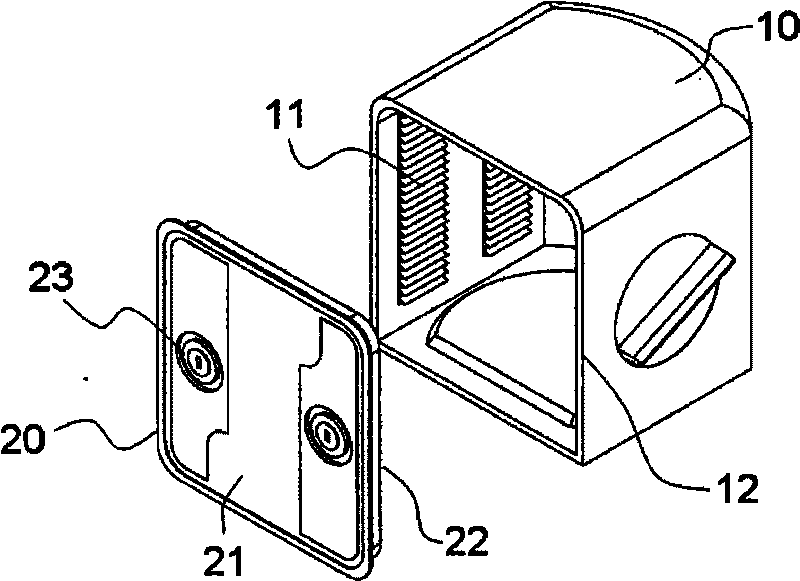 Front-opened wafer box for fixing wafer restriction part module in mode of rotating, resisting and fixing